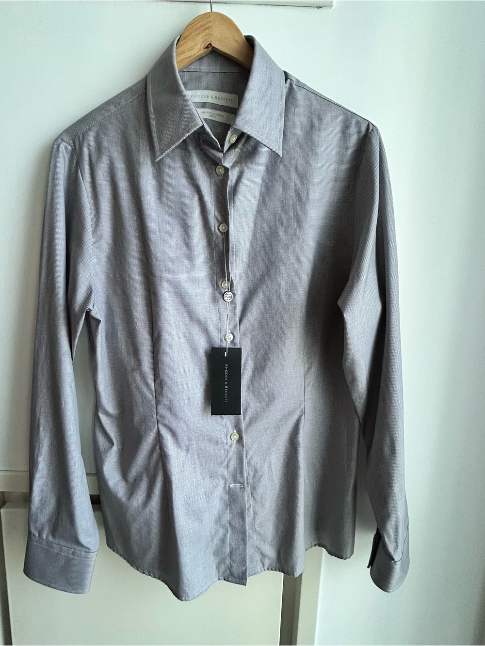 Women’s Tailored Button-down Shirt - Light Gray, New with tags, size 12